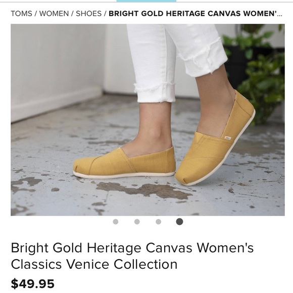 TOMS Gold heritage canvas slip-on Sise -7 - Picture 6 of 6
